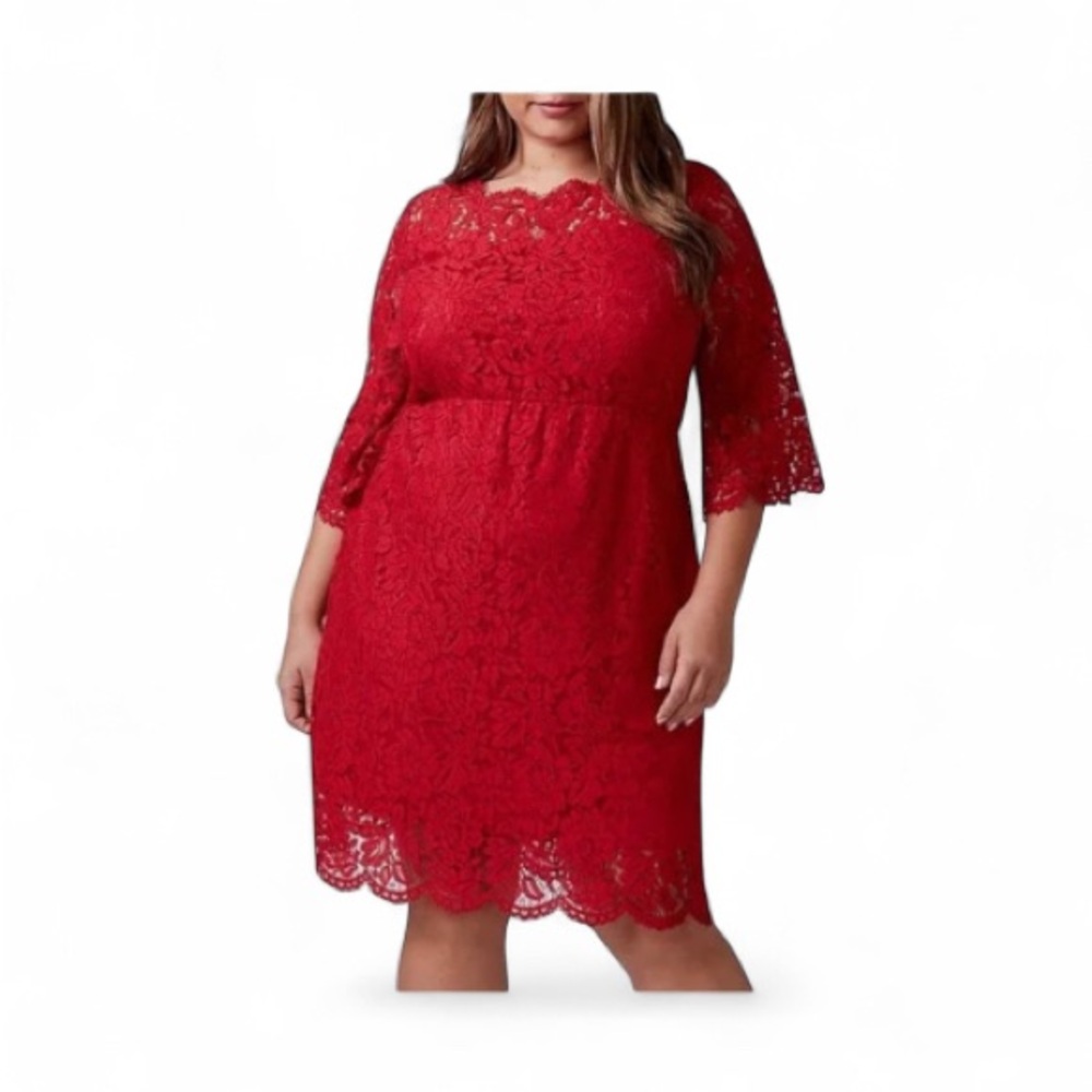 Lane Bryant Lace Dress with 3/4 Sleeves- Size 18W